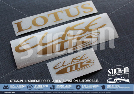 Lotus Elise S1 111S Set Autocollants Stickers decals Gold JPS type 49 50th