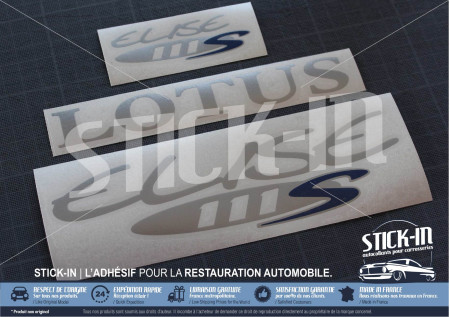 Lotus Elise S1 111S Autocollants Stickers Bleu Gris Argent