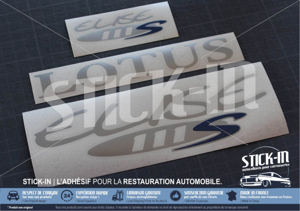 Lotus Elise S1 111S Aufkleber Blau Grau Silber