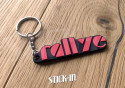 Schlüsselanhänger – Peugeot 205 Rallye 1.3 – Monogramm-Logo aus Weich-PVC