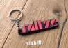 Schlüsselanhänger – Peugeot 205 Rallye 1.3 – Monogramm-Logo aus Weich-PVC