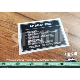 Autocollant Boite à Air Peugeot 205 GTI 1.6 1.9 CTI Filtre Stickers Moteur