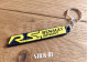 Porte Clés - Renault Sport RS - Jaune - Badge Monogramme Coffre Logo PVC Souple Sirius