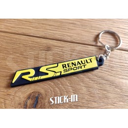 Porte Clés - Renault Sport RS - Jaune - Badge Monogramme Coffre Logo PVC Souple Sirius