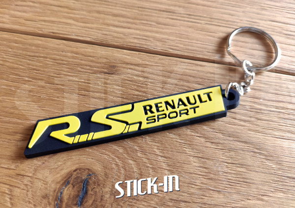 Schlüsselanhänger – Renault Sport RS – Gelb – Kofferraum-Monogramm-Emblem-Logo, weiches PVC, Sirius