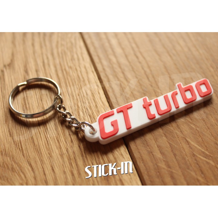 Keyring - Renault 5 GT Turbo - Soft PVC monogram logo R5 GTT White