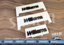 Set de 3 pegatinas monograma "Williams" doradas y azules + plantillas de instalación - Renault Clio Williams Fase 2