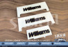 Set of 3 gold and blue "Williams" monogram stickers + application templates - Renault Clio Williams Phase 2