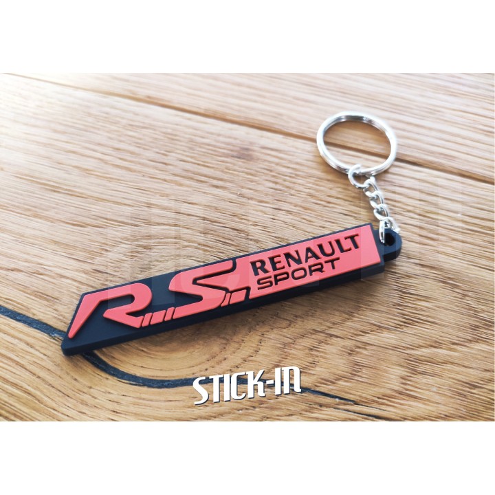 Porte Clés - Renault Sport RS - Rouge - Badge Monogramme Coffre Logo PVC Souple
