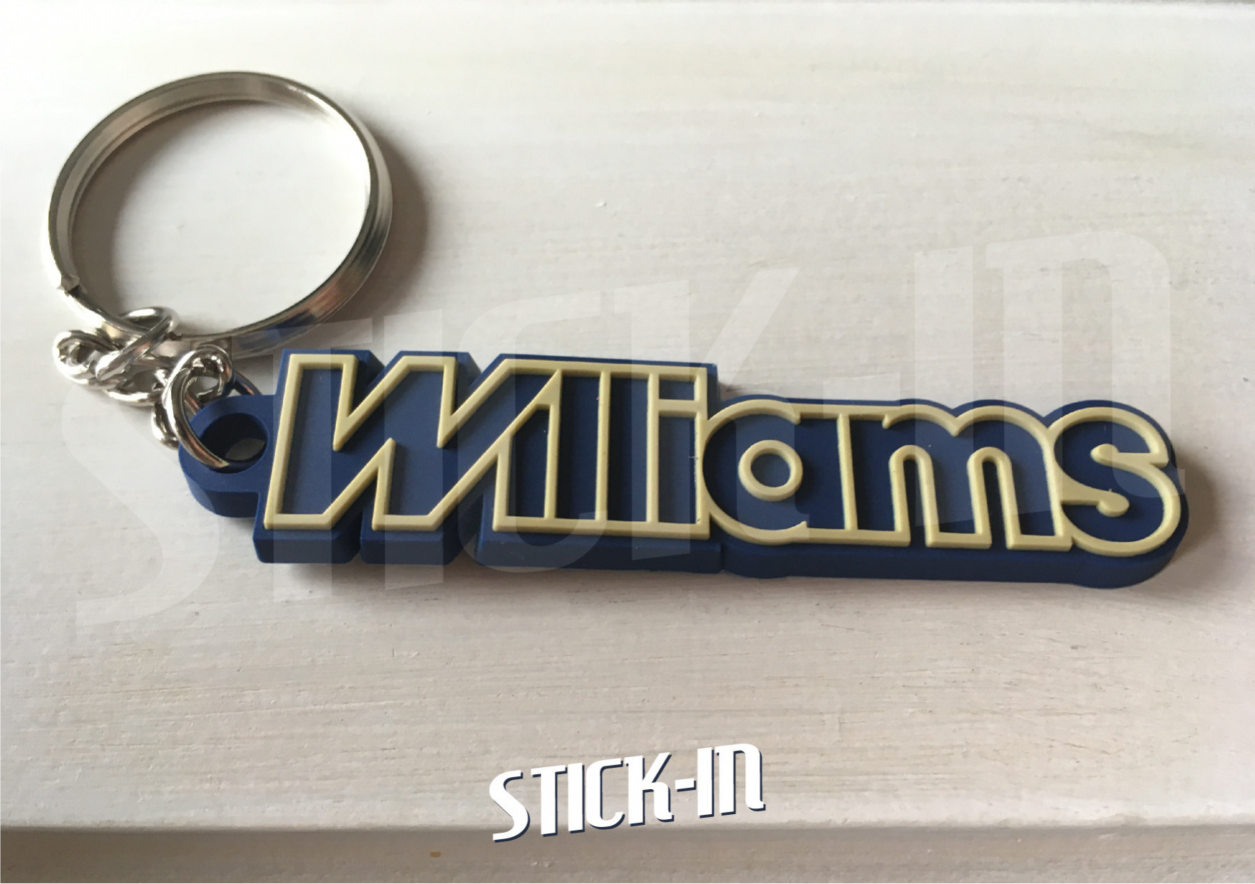 Schlüsselanhänger – Renault Clio Williams – „Williams“-Monogramm aus  Weich-PVC - STICK-IN