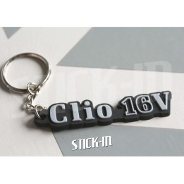Portachiavi - Renault Clio 16V - Logo monogramma in PVC morbido