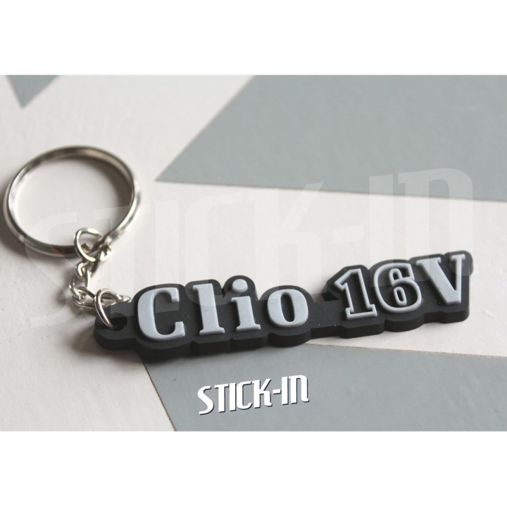 Porte Clés - Renault Clio 16V - PVC souple monogramme logo badge