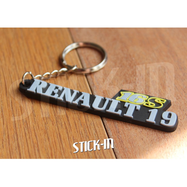 Portachiavi - Renault 19 16S R19 - Logo monogramma in PVC morbido