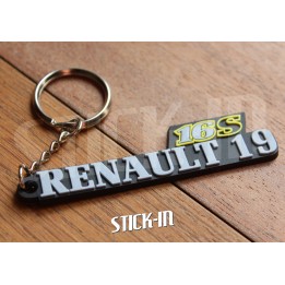 Porte Clés - Renault 19 16S R19 - PVC souple monogramme logo