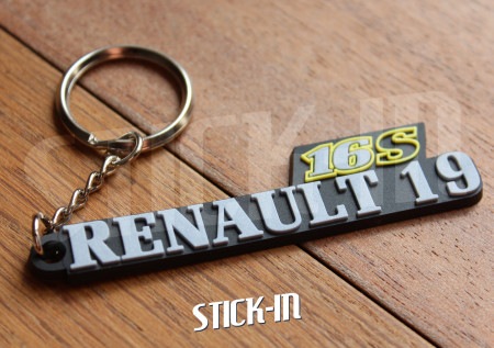 Schlüsselanhänger – Renault 19 16S R19 – Monogramm-Logo aus weichem PVC