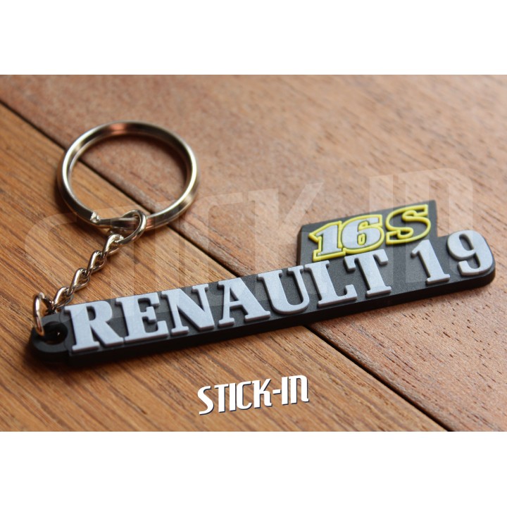 Keyring - Renault 19 16S R19 - Soft PVC monogram logo