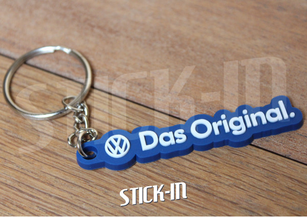 Schlüsselanhänger – Volkswagen Das Original VW – Weich-PVC-Logo-Aufkleber mit Slogan