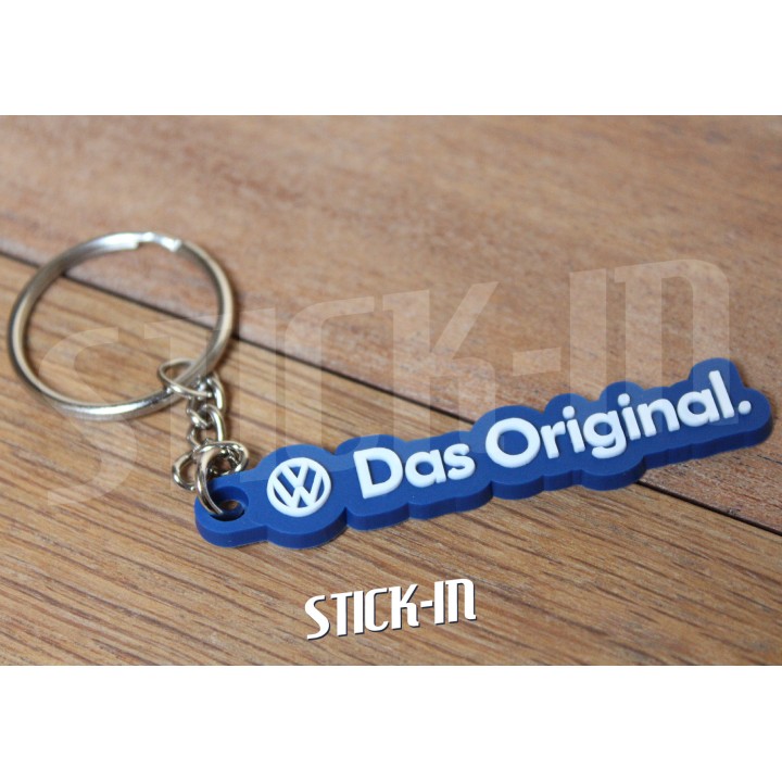 Portachiavi - Volkswagen Das Original VW - Adesivo con logo in PVC morbido, slogan