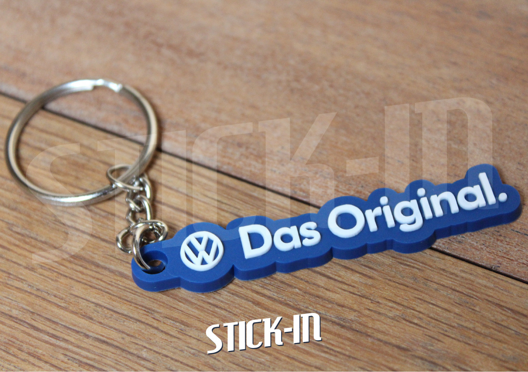 Schlüsselanhänger - Volkswagen Das Original VW - Weich-PVC Logo Aufkleber  Aufkleber Slogan - STICK-IN