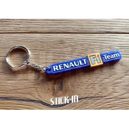 Portachiavi - Renault F1 Team - Blu - Logo monogramma Megane RS R25 R26 in PVC morbido