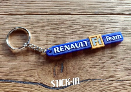 Schlüsselanhänger – Renault F1 Team – Blau – Megane RS R25 R26 Emblem, Monogramm-Logo, weiches PVC