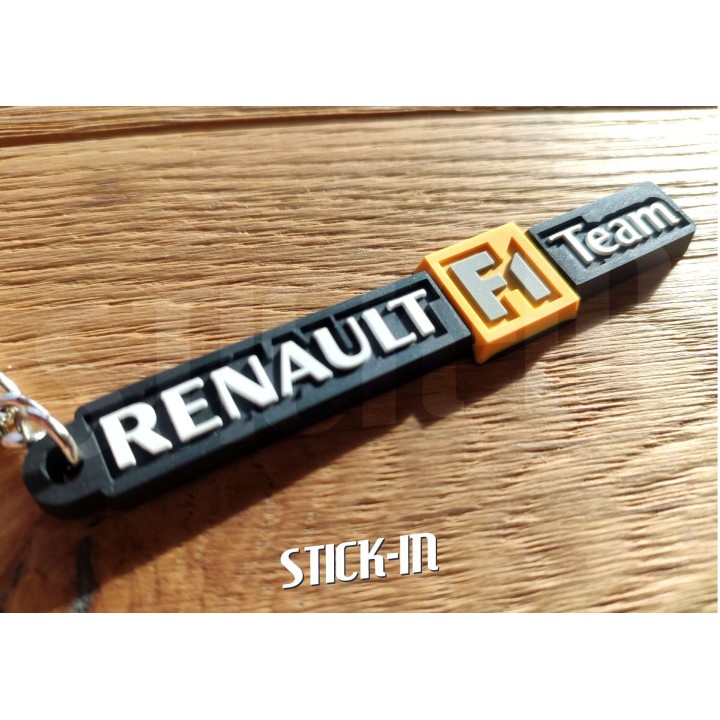 Porte Clés - Renault F1 Team - Noir - Megane RS R25 R26 Badge Monogramme Logo PVC Souple
