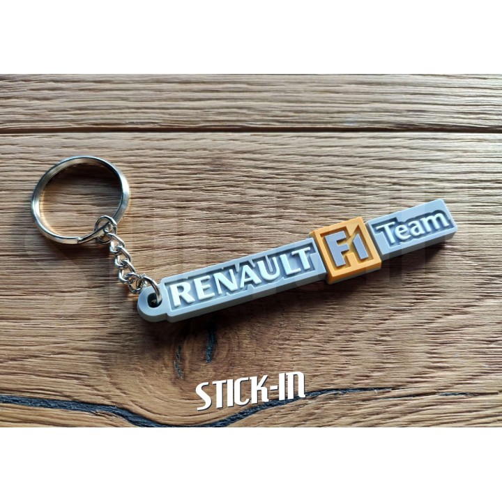 Porte Clés - Renault F1 Team - Gris - Megane RS R25 R26 Badge Monogramme Logo PVC Souple