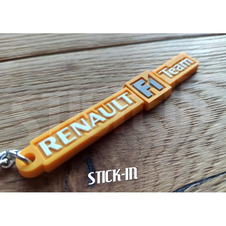 Keyring - Renault F1 Team - Yellow - Megane RS R25 R26 Badge Monogram Logo Soft PVC