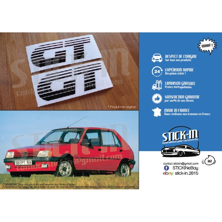 PEUGEOT 205 GT 2 Aufkleber Monogramme Kotflügel vorne