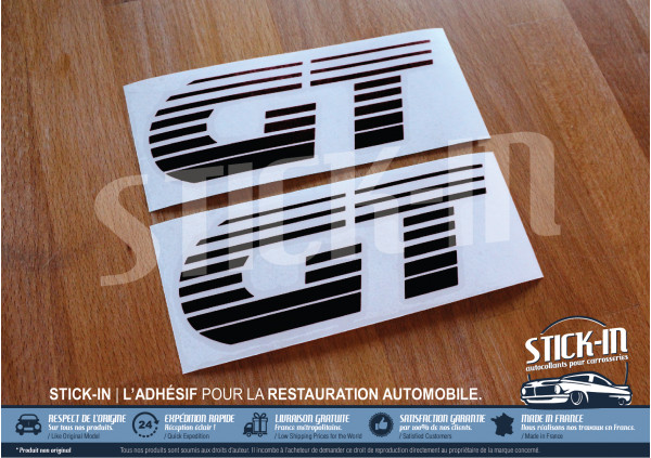 PEUGEOT 205 GT 2 Autocollants Stickers Monogrammes Ailes Avants NOIR