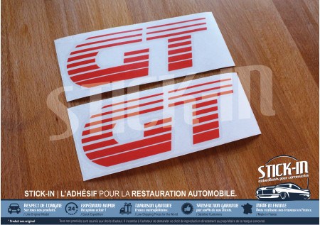 PEUGEOT 205 GT 2 Aufkleber Monogramme Frontflügel ROT