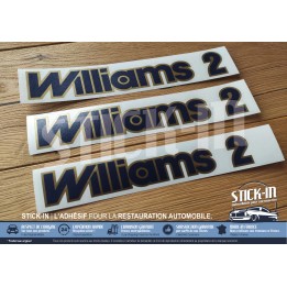 Pegatinas con monograma azul y dorado para Renault Clio "Williams 2" (versión inglesa).