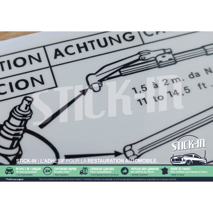 Autocollant Sticker Peugeot 104 204 205 304 309 405 504 GTI Clé à bougie moteur