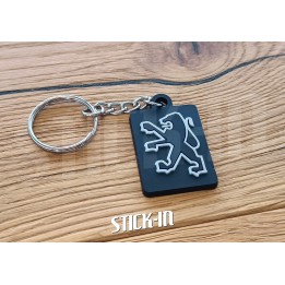 Schlüsselanhänger – Peugeot-Logo – Monogramm aus weichem PVC