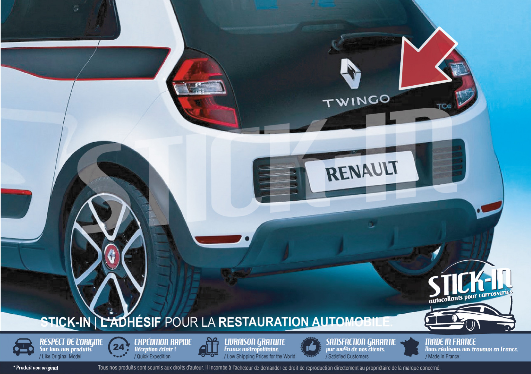 Autocollant Twingo Monogramme de Coffre - Renault Twingo 3 (2014-2024) -  STICK-IN