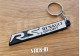 Schlüsselanhänger – Renault Sport RS – Weiß – Kofferraum-Monogramm-Emblem, weiches PVC