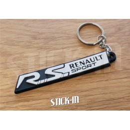 Schlüsselanhänger – Renault Sport RS – Weiß – Kofferraum-Monogramm-Emblem, weiches PVC