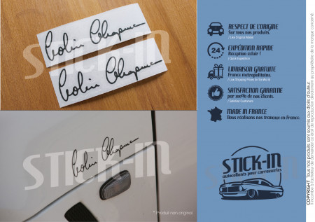 2 pegatinas de firma "Colin Chapman" - Lotus Elise Exige Evora