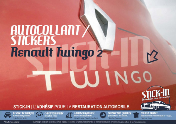 Autocollant "Twingo" Monogramme de Coffre - Renault Twingo 2 (2007-2014)