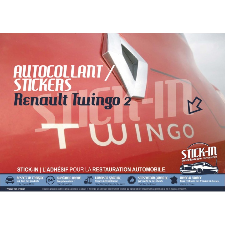 Autocollant "Twingo" Monogramme de Coffre - Renault Twingo 2 (2007-2014)