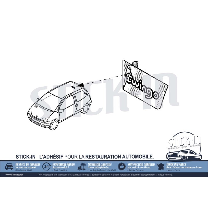 Autocollant "twingo" Sticker Coffre - Renault Twingo 1 (1992-09.2004)