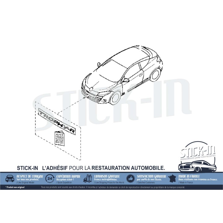 Adesivi per paraurti anteriore Renault Sport Megane 3 RS TROPHY-R 275