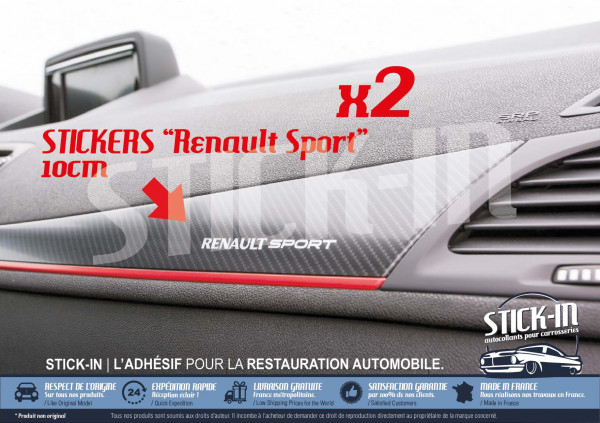 2 Renault Sport Armaturenbrettaufkleber Megane Clio Twingo RS