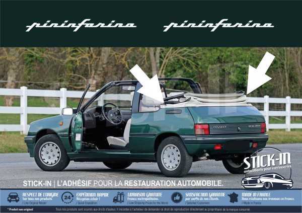 Autocollants Peugeot 205 Pininfarina Monogrammes Custodes Cabriolet Roland Garros