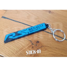 Porte Clés - Renault Sport RS - Bleu - Badge Monogramme Coffre Logo PVC Souple