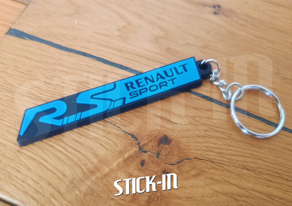 Schlüsselanhänger – Renault Sport RS – Blau – Kofferraum-Monogramm-Emblem, weiches PVC