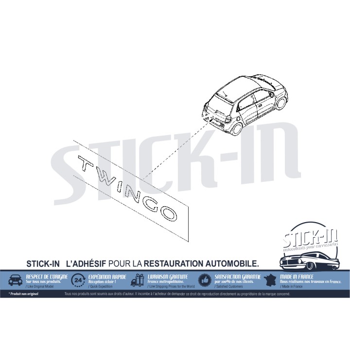 Adhesivo con el monograma "Twingo" para el maletero - Renault Twingo 3 (2014-2024)