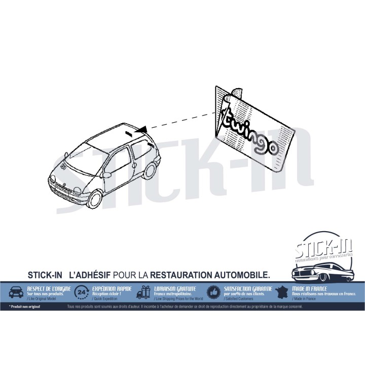 Pegatina para maletero "Twingo" - Renault Twingo 1 Fase 4 (10.2004 a 2012)