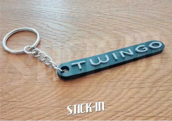 Key Ring - Renault Twingo 2 - Monogram Badge Trunk Logo Soft PVC