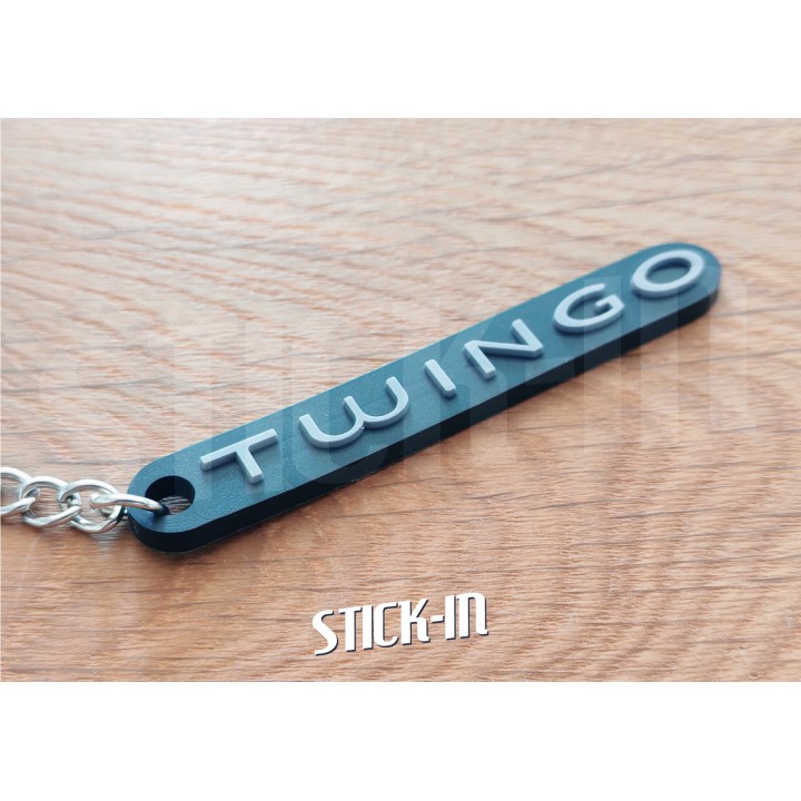 Keyring - Renault Twingo 2 - Trunk Monogram Badge Logo Soft PVC